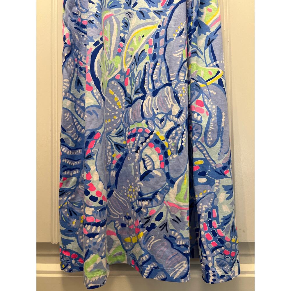 Lilly Pulitzer Women’s Margot Swing Dress Size 2 Blue Pinch Tasseled Halter Boho - Picture 5 of 6